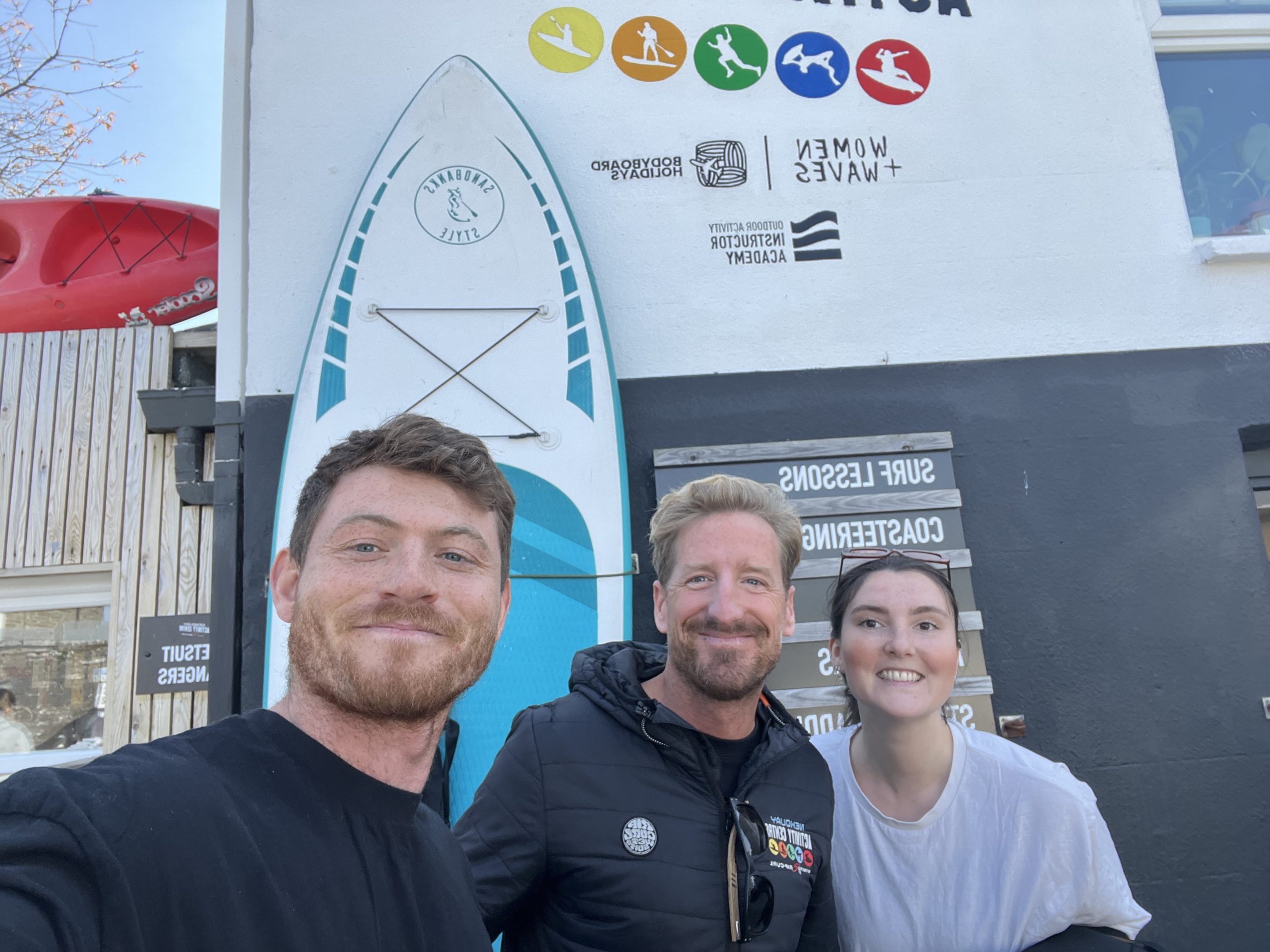 Max and Kate with Dan from Newquay Activity Centre.