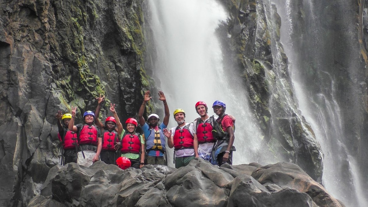 Swimming Under Victoria Falls in Zambia