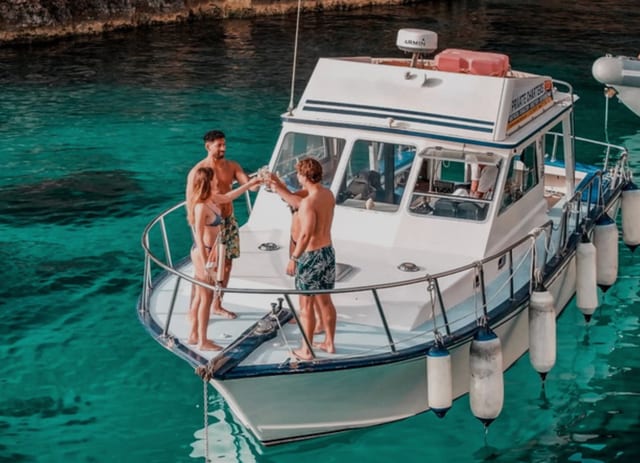 Comino Three-Bay Cabin Cruiser Trip: Crystal Lagoon, Blue Lagoon & Santa Marija Bay