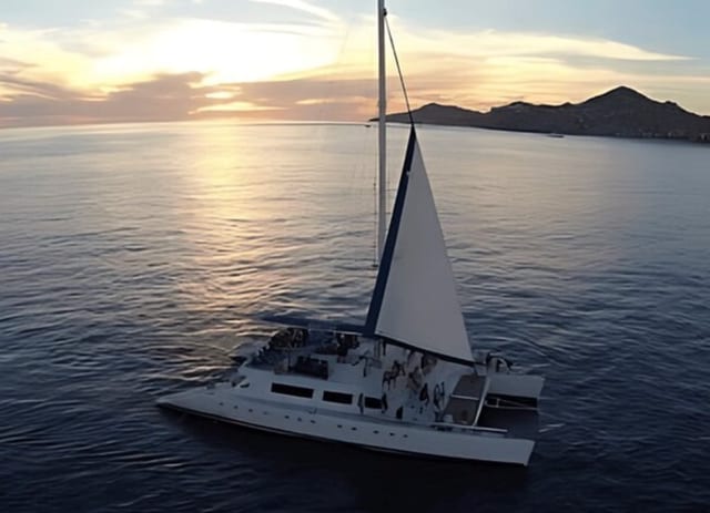 Cabo Sunset Catamaran Cruise to El Arco with Open Bar