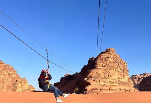 Desert Canyon Zipline Ride in Wadi Rum