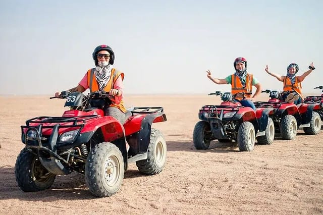 Quad Adventure with Camel Ride and Bedouin Village Dinner from Hurghada