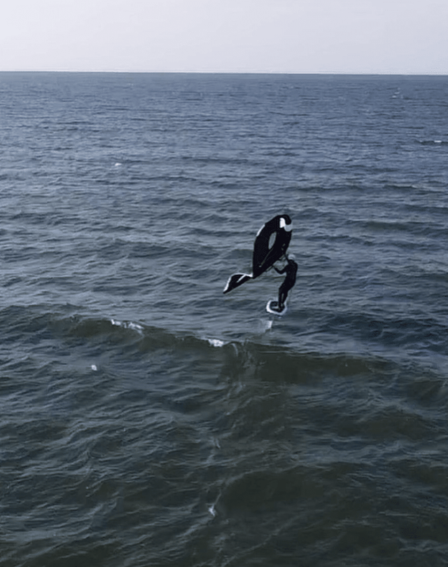 Wingfoiling Sustained Flights on Wallasey Beach