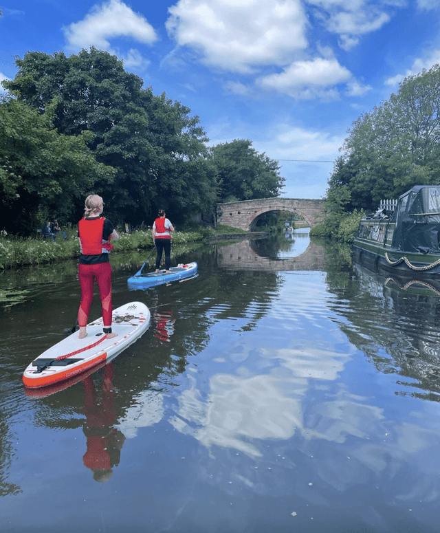 Group SUP Session on the Leeds/Liverpool Canal
