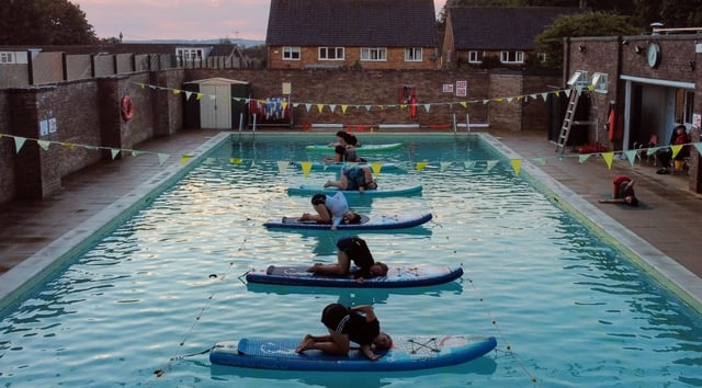 SUP Yoga at The Chippy Lido in the Cotswolds, listing photo