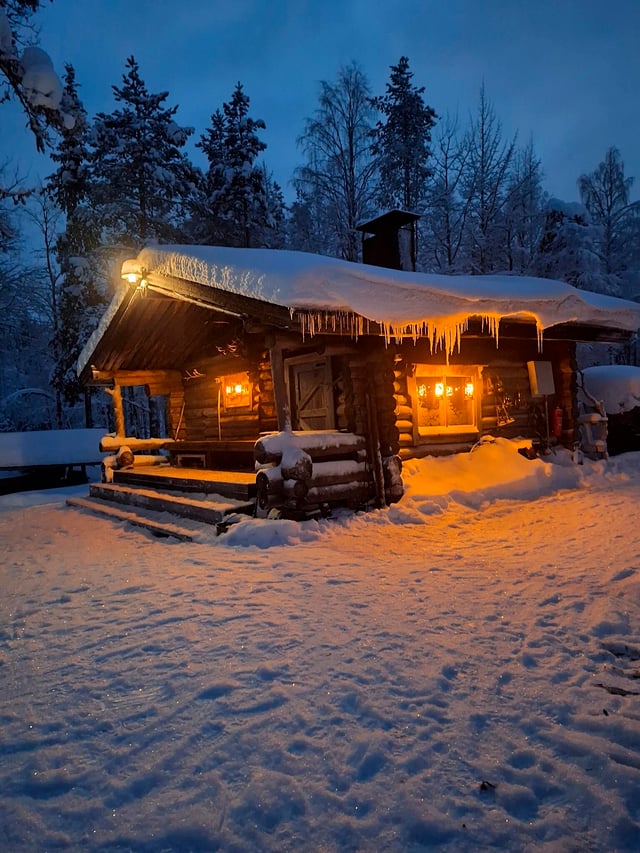 Sauna affumicata autentica e bagno nel ghiaccio a Levi, listing photo
