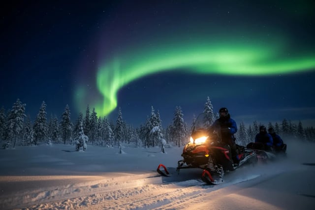 Snowmobile Sleigh Ride to Aurora Cabin for Northern Lights in Rovaniemi, Lapland, listing photo