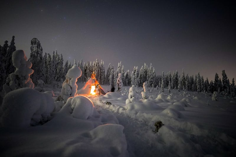 Night Snowshoeing Adventure under the Northern Lights gallery 2