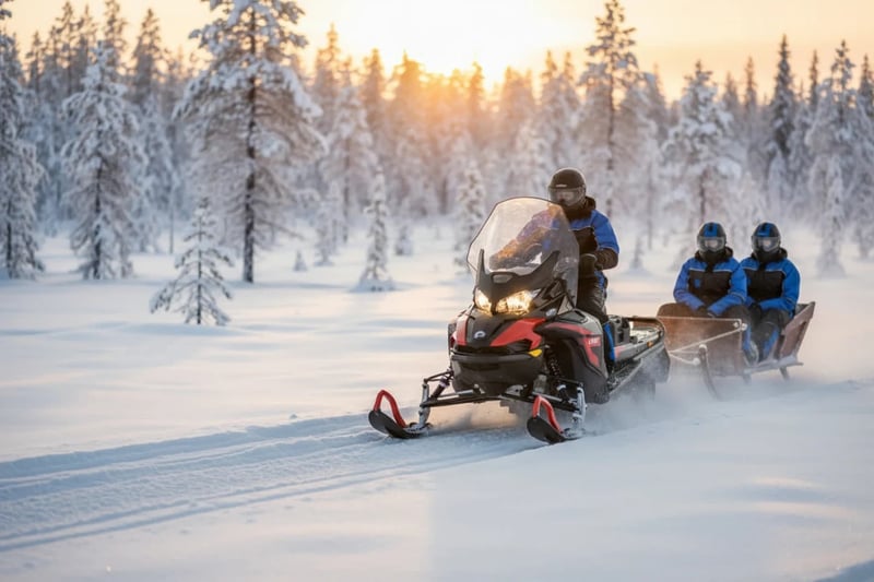 Snowmobile Sleigh Tour with Reindeer Farm Visit in Rovaniemi, Lapland, photo 2
