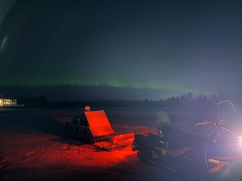 Snowmobile Sleigh Ride to Aurora Cabin for Northern Lights in Rovaniemi, Lapland, photo 3