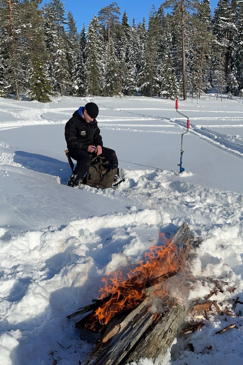 Ice Fishing with Snowmobile Sleigh Ride in Rovaniemi, Lapland, photo 3