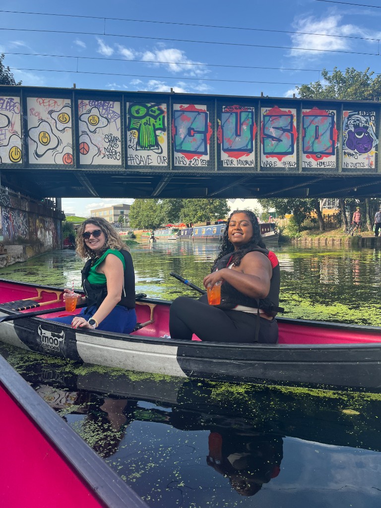 Group enjoying a canoe outing.