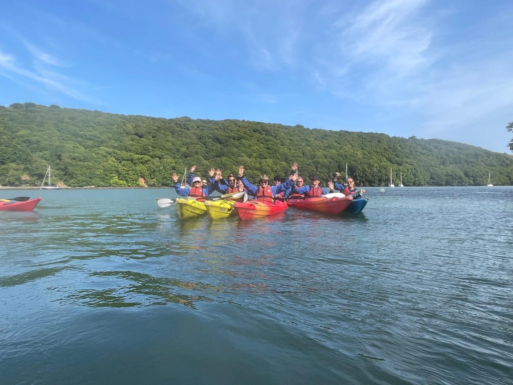 Shannon and Ben kayaking in Devon