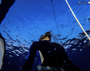 Max completing padi level 1 freediving course