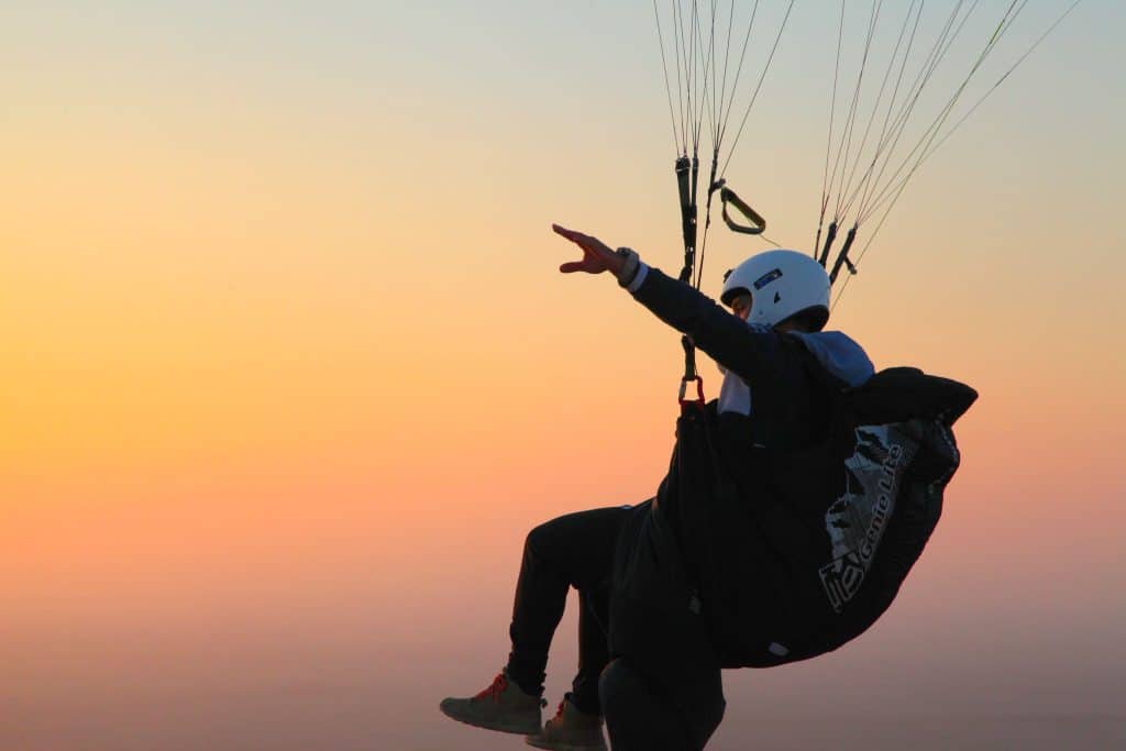 paragliding equipment advanced sunset