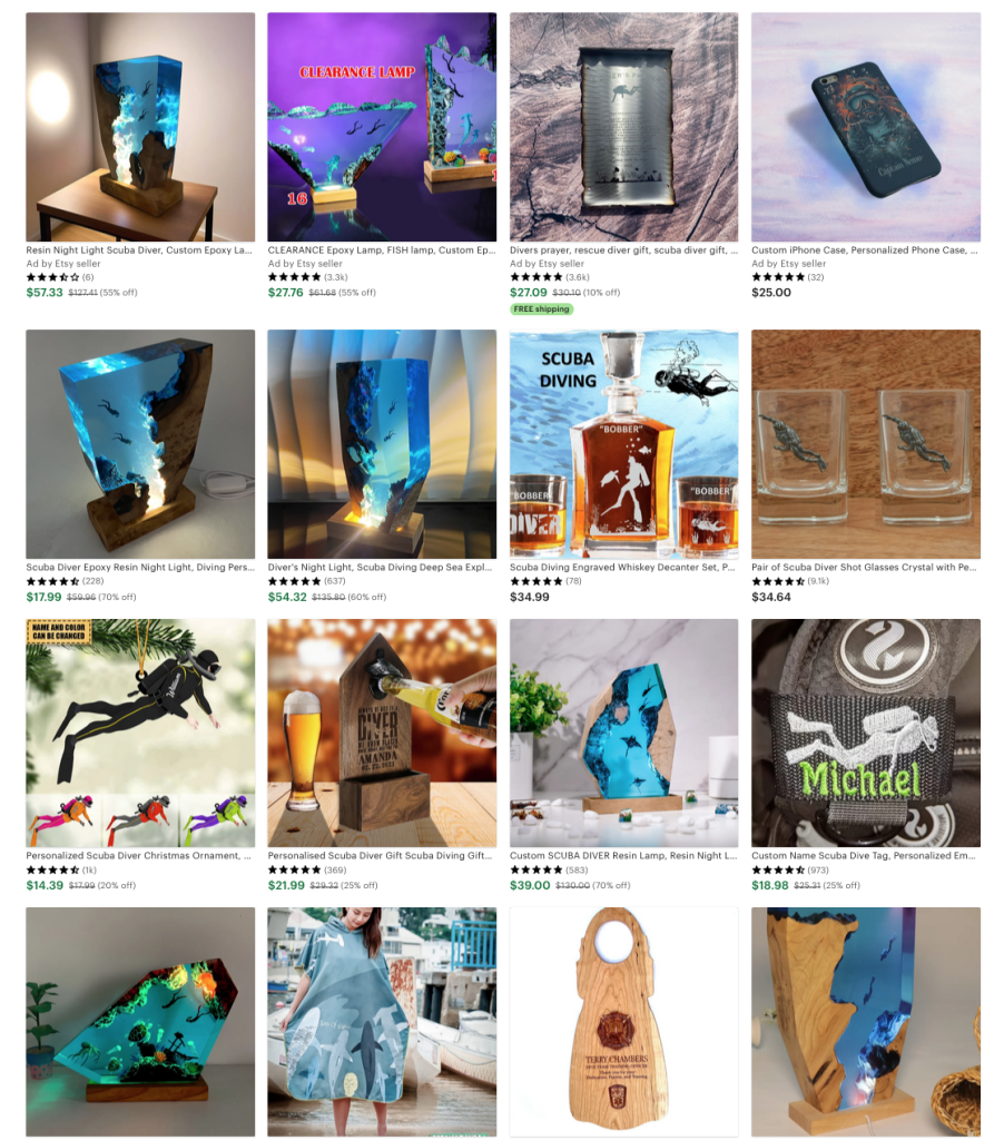 Scuba Diving Gifts from Etsy