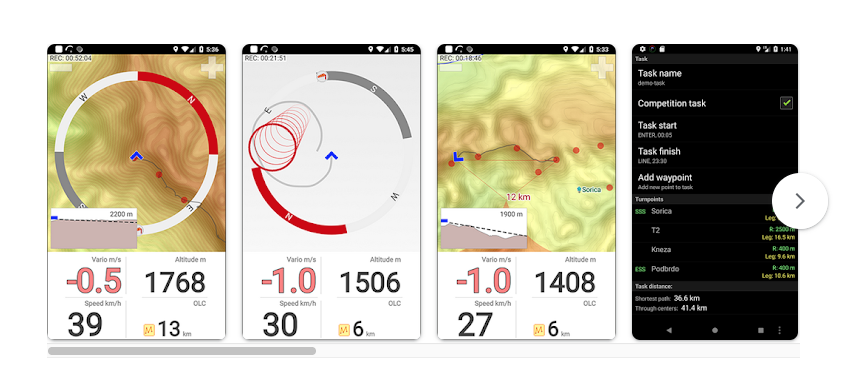 FlyMe Paragliding App Screenshot