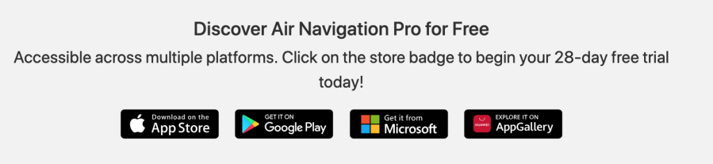Air Navigation App 28 day Free Trial