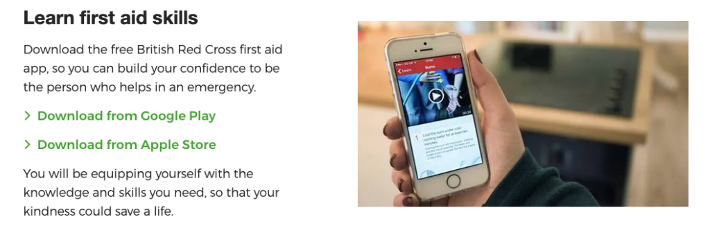 Red Cross First Aid App explanation