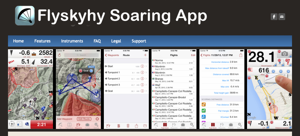 Flyskyhy Soaring App Features