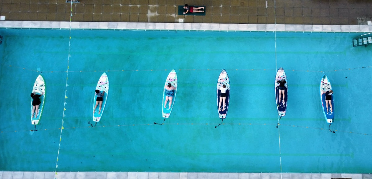 SUP Yoga at The Chippy Lido in the Cotswolds, photo 3