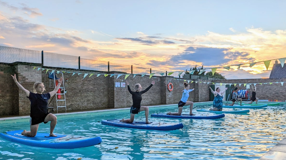 SUP Yoga at The Chippy Lido in the Cotswolds, photo 5