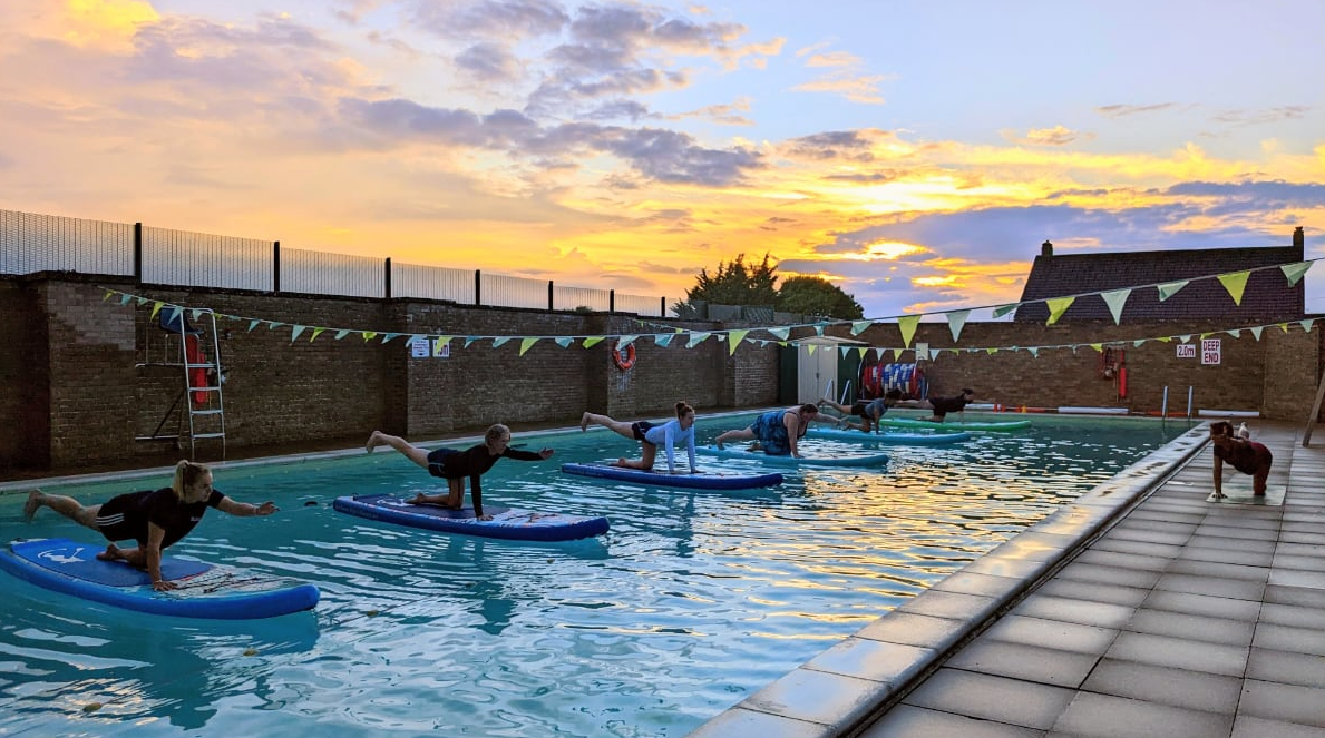 SUP Yoga at The Chippy Lido in the Cotswolds gallery 3