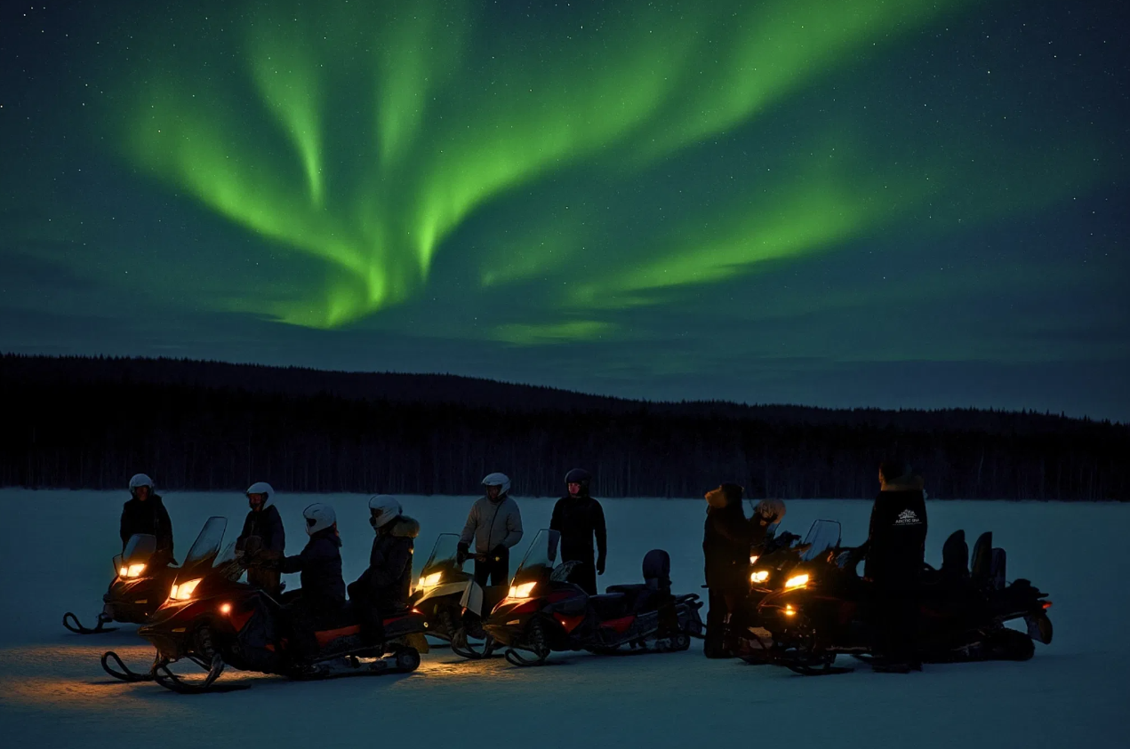 Rovaniemi Snowmobile Evening Safari and Northern Lights Experience gallery 7