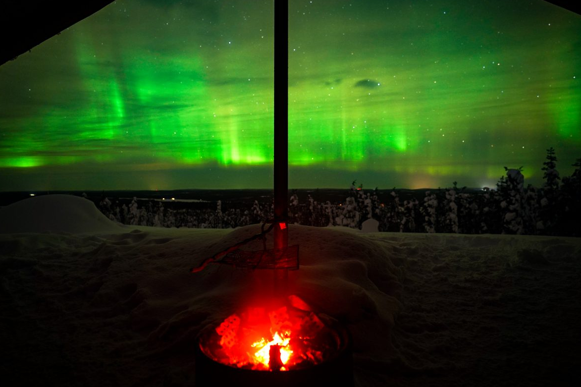 Night Snowshoeing Adventure under the Northern Lights gallery 3