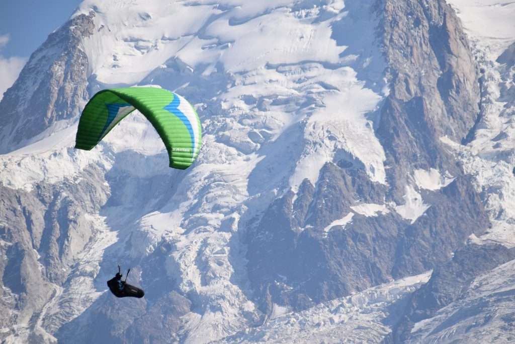Paragliding in mountains 